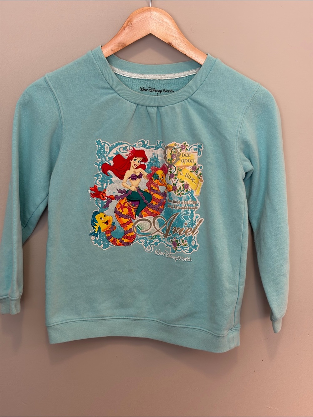Authentic Walt Disney World Ariel crewneck sweatshirt; circa 2008-2011